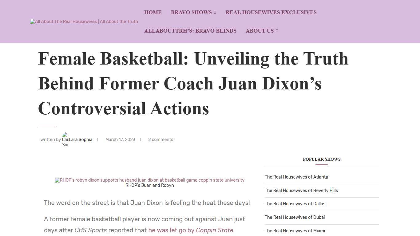 Female Basketball: College Player's Explosive Revelations about Coach Juan Dixon
